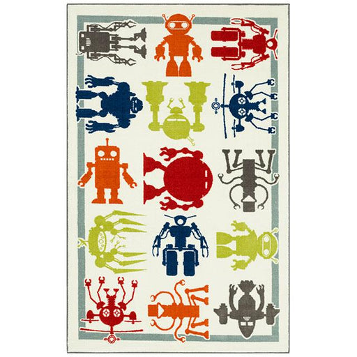 BARON 5' X 8', Area Rug, Robots, Multi/Ivory - Royal Furniture & Gifts (MI) - Multi Location