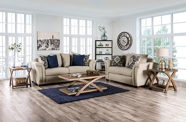 BELSIZE Sofa, Beige/Navy - Royal Furniture & Gifts (MI) - Multi Location