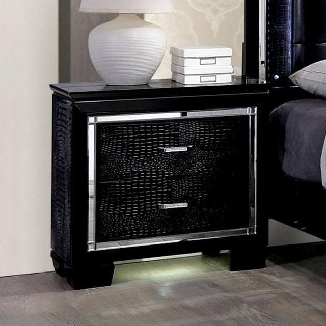 BELLANOVA Black Night Stand - Royal Furniture & Gifts (MI) - Multi Location