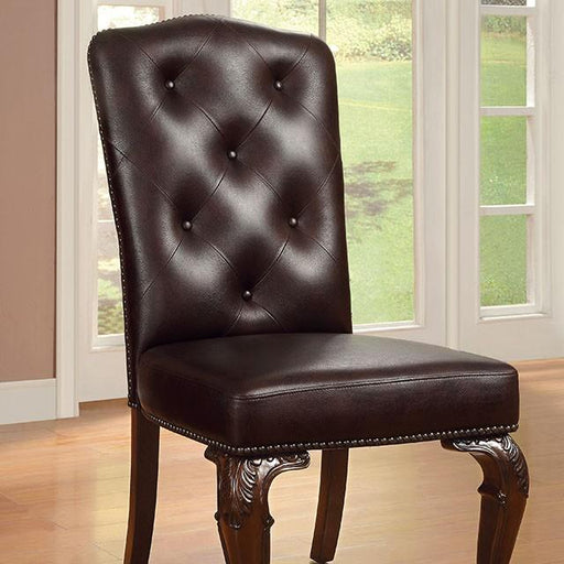 Bellagio Brown Cherry/Pattern Leatherette Side Chair (2/CTN) - Royal Furniture & Gifts (MI) - Multi Location