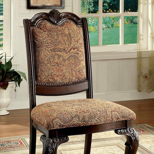 BELLAGIO Brown Cherry/Pattern Fabric Side Chair (2/CTN) - Royal Furniture & Gifts (MI) - Multi Location
