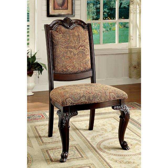 BELLAGIO Brown Cherry/Pattern Fabric Side Chair (2/CTN) - Royal Furniture & Gifts (MI) - Multi Location