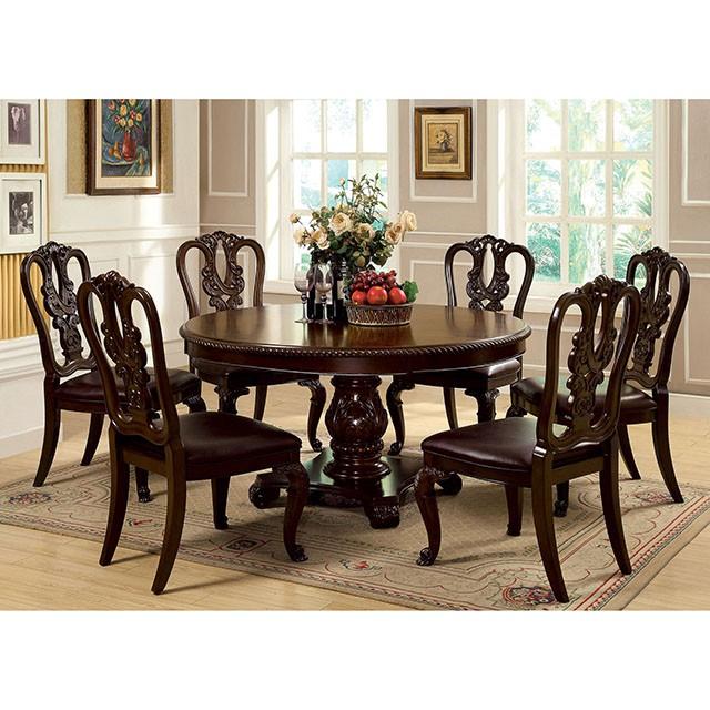 Bellagio Brown Cherry Round Dining Table - Royal Furniture & Gifts (MI) - Multi Location