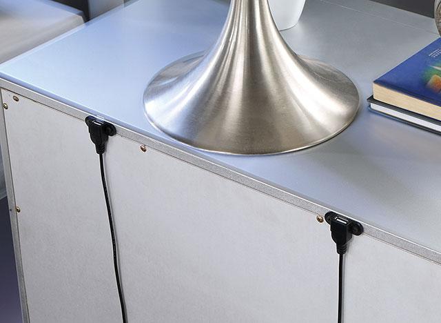 BELLADONNA Night Stand w/ LED & USB, Silver - Royal Furniture & Gifts (MI) - Multi Location