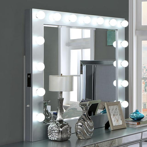 BELLADONNA Mirror w/ USB, Power, Light, Silver - Royal Furniture & Gifts (MI) - Multi Location