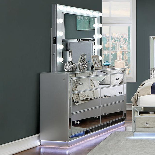 BELLADONNA Dresser w/ LED, Silver - Royal Furniture & Gifts (MI) - Multi Location
