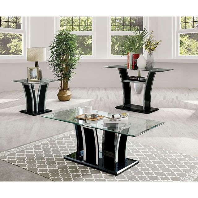 Staten Glossy Black/Chrome Sofa Table - Royal Furniture & Gifts (MI) - Multi Location