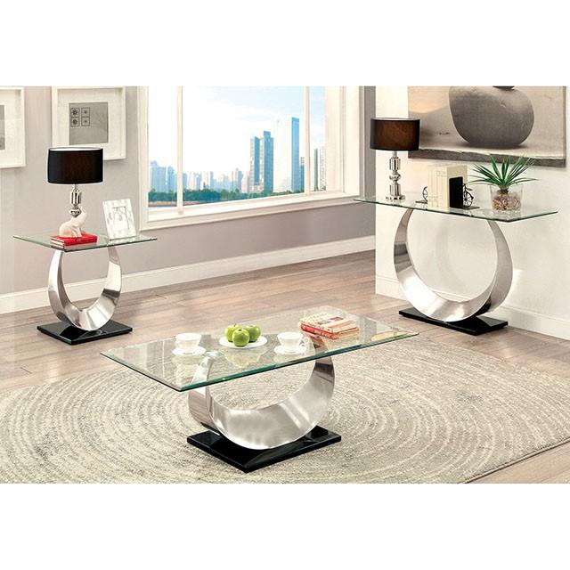 ORLA II Satin Plated/Black Sofa Table - Royal Furniture & Gifts (MI) - Multi Location