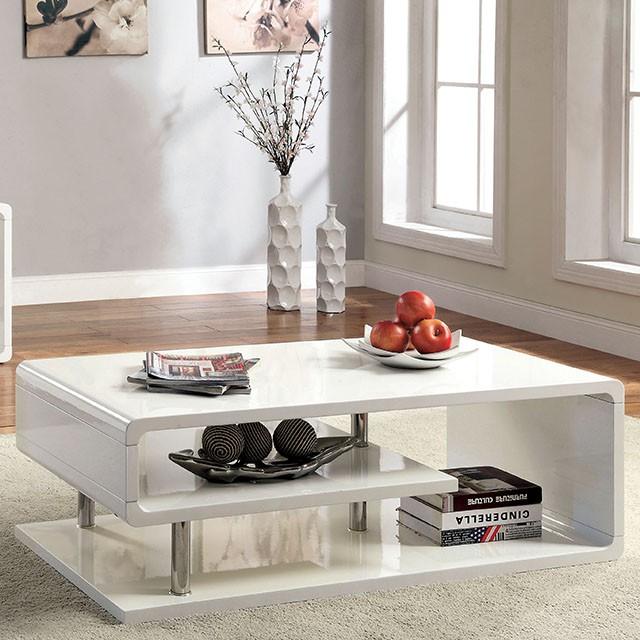 Ninove I White/Chrome Coffee Table - Royal Furniture & Gifts (MI) - Multi Location