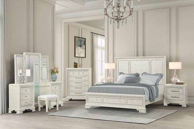 Stella Mia 4 Pc 5 Pc Queen Bedroom Set White - Royal Furniture & Gifts (MI) - Multi Location