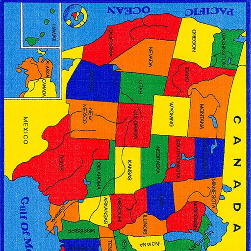ABBEY Us Map 5' X 8' Area Rug - Royal Furniture & Gifts (MI) - Multi Location