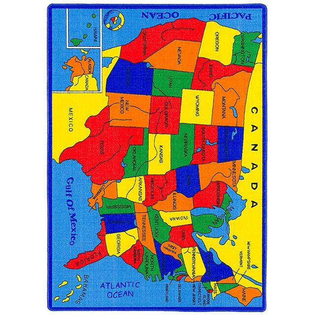 ABBEY Us Map 5' X 8' Area Rug - Royal Furniture & Gifts (MI) - Multi Location