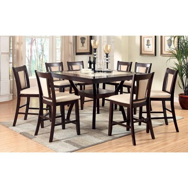 BRENT II Dark Cherry/Ivory Counter Ht. Table w/ Insert - Royal Furniture & Gifts (MI) - Multi Location
