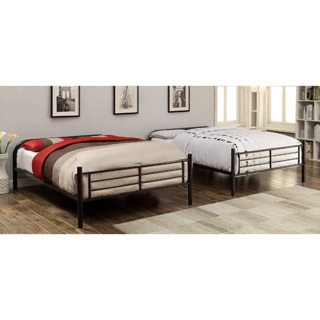 BROCKET Black Metal Full/Full Bunk Bed - Royal Furniture & Gifts (MI) - Multi Location