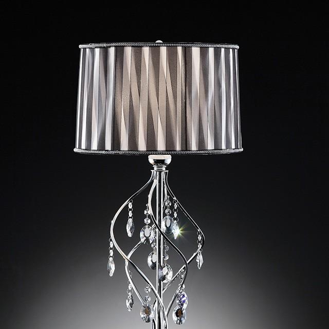 Arya Black/Chrome Table Lamp, Hanging Crystal - Royal Furniture & Gifts (MI) - Multi Location