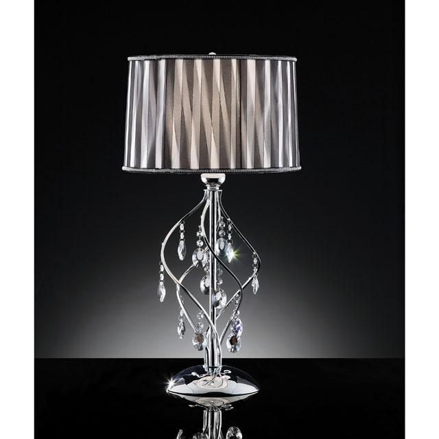 Arya Black/Chrome Table Lamp, Hanging Crystal - Royal Furniture & Gifts (MI) - Multi Location