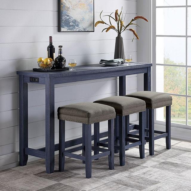Caerleon 3 & 4 Piece Counter Ht. Set Gray & Blue - Royal Furniture & Gifts (MI) - Multi Location