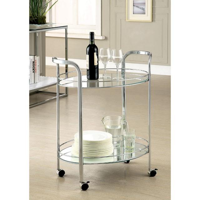 LOULE Chrome Serving Cart - Royal Furniture & Gifts (MI) - Multi Location