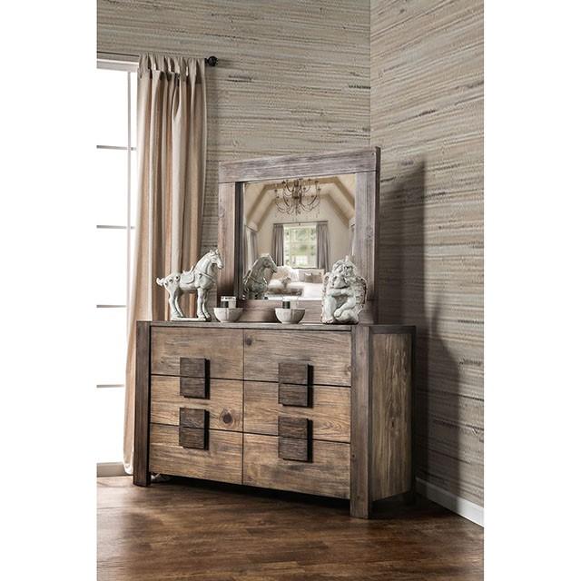 AVEIRO Rustic Natural Tone Mirror - Royal Furniture & Gifts (MI) - Multi Location