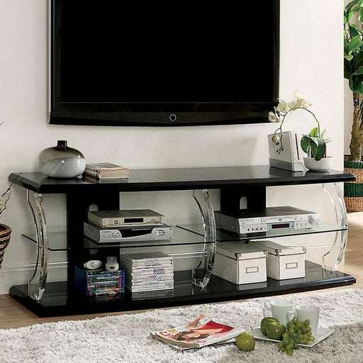 Ernst Black/Clear 60" TV Stand - Royal Furniture & Gifts (MI) - Multi Location
