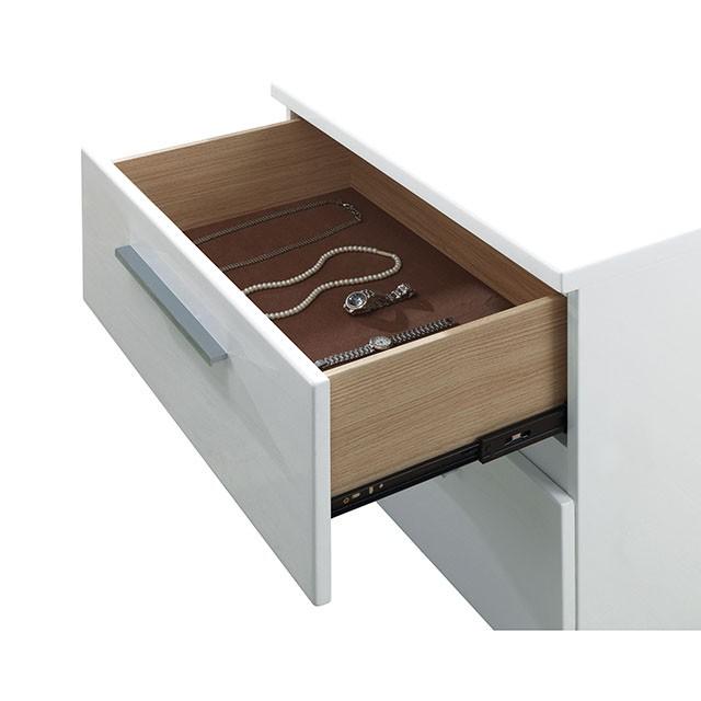CLEMENTINE Glossy White Night Stand - Royal Furniture & Gifts (MI) - Multi Location