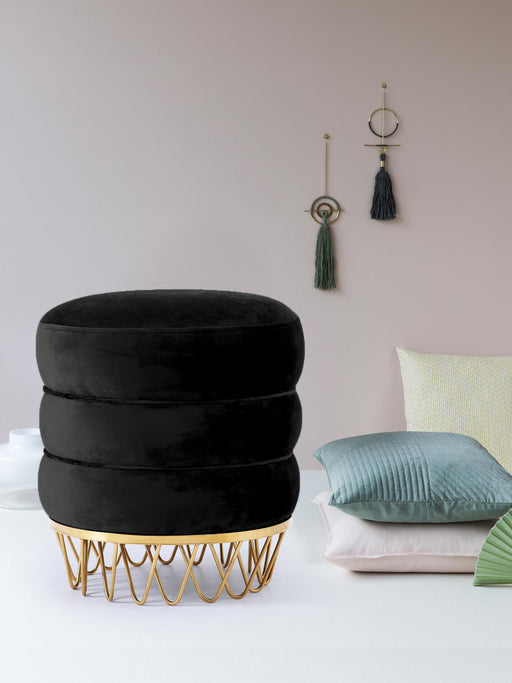 Revolve Black Velvet Ottoman/Stool - Royal Furniture & Gifts (MI) - Multi Location