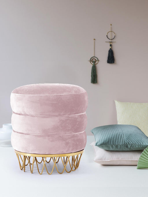 Revolve Pink Velvet Ottoman/Stool - Royal Furniture & Gifts (MI) - Multi Location