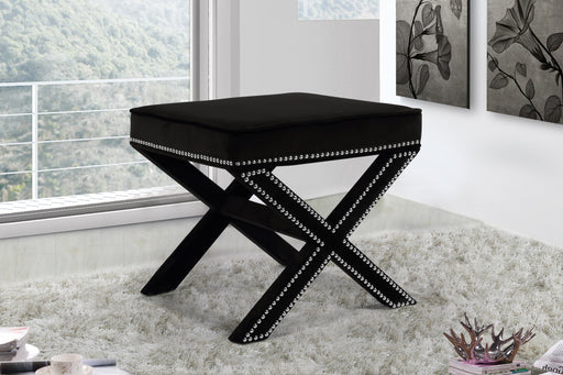 Nixon Black Velvet Ottoman/Bench - Royal Furniture & Gifts (MI) - Multi Location