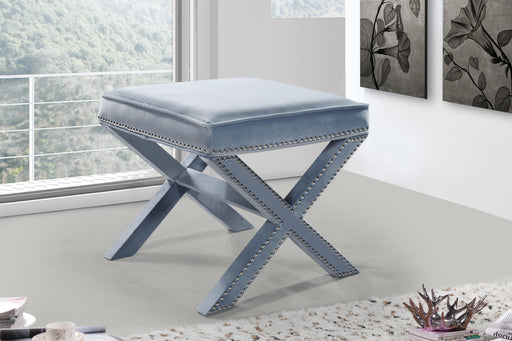 Nixon Sky Blue Velvet Ottoman/Bench - Royal Furniture & Gifts (MI) - Multi Location