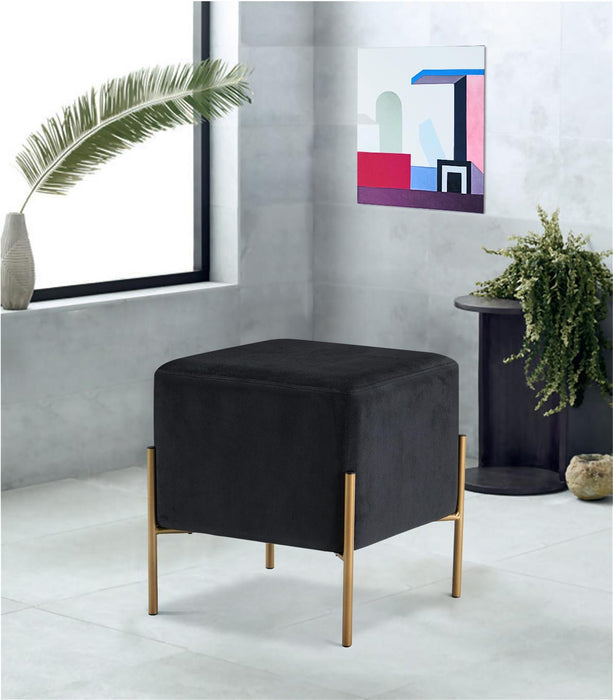 Isla Black Velvet Ottoman/Stool - Royal Furniture & Gifts (MI) - Multi Location