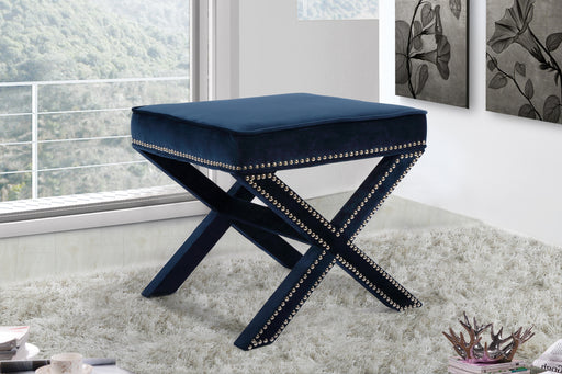 Nixon Navy Velvet Ottoman/Bench - Royal Furniture & Gifts (MI) - Multi Location