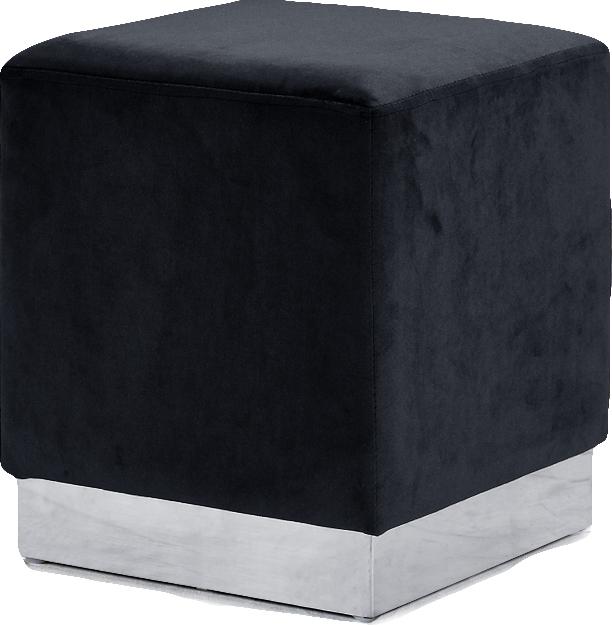 Jax Black Velvet Ottoman/Stool - Royal Furniture & Gifts (MI) - Multi Location