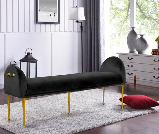 Owen Black Velvet Bench - Royal Furniture & Gifts (MI) - Multi Location