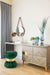 Vino Green Velvet Ottoman/Stool - Royal Furniture & Gifts (MI) - Multi Location