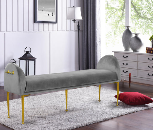 Owen Grey Velvet Bench - Royal Furniture & Gifts (MI) - Multi Location
