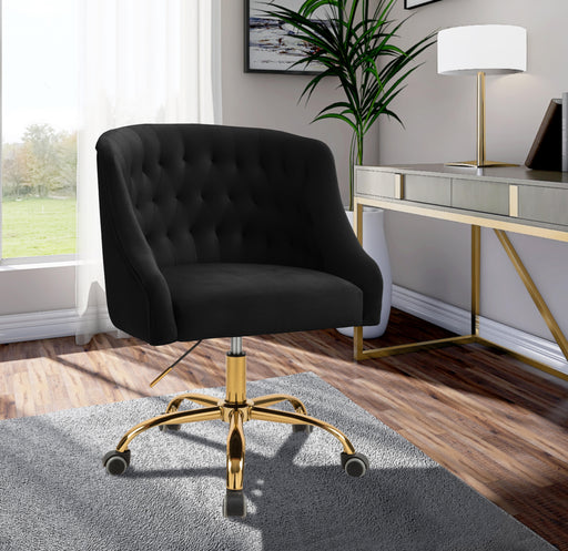 Arden Black Velvet Office Chair - Royal Furniture & Gifts (MI) - Multi Location