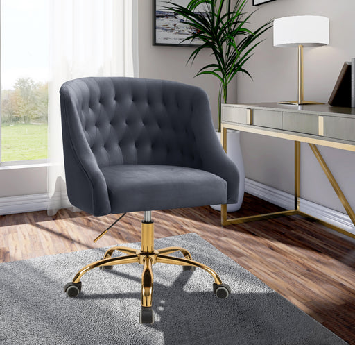 Arden Grey Velvet Office Chair - Royal Furniture & Gifts (MI) - Multi Location