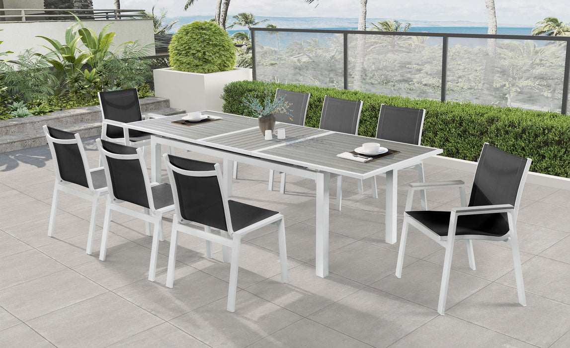 Nizuc Black Mesh Waterproof Fabric Outdoor Patio Aluminum Mesh Dining Chair - Royal Furniture & Gifts (MI) - Multi Location