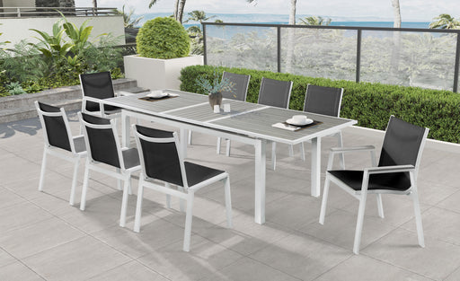 Nizuc Black Mesh Waterproof Fabric Outdoor Patio Aluminum Mesh Dining Arm Chair - Royal Furniture & Gifts (MI) - Multi Location