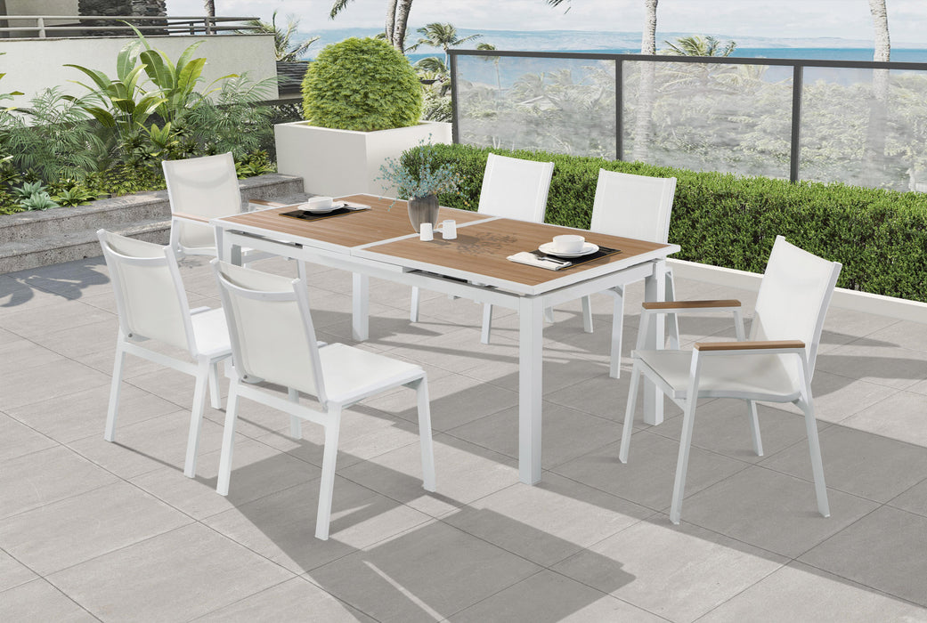 Nizuc White Mesh Waterproof Fabric Outdoor Patio Aluminum Mesh Dining Chair - Royal Furniture & Gifts (MI) - Multi Location