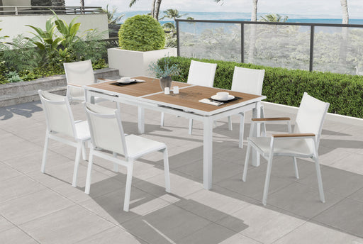 Nizuc White Mesh Waterproof Fabric Outdoor Patio Aluminum Mesh Dining Chair - Royal Furniture & Gifts (MI) - Multi Location