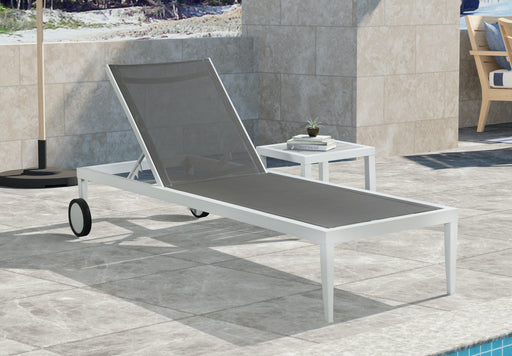 Nizuc Grey Mesh Waterproof Fabric Outdoor Patio Aluminum Mesh Chaise Lounge Chair - Royal Furniture & Gifts (MI) - Multi Location