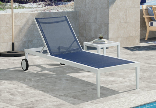 Nizuc Navy Mesh Waterproof Fabric Outdoor Patio Aluminum Mesh Chaise Lounge Chair - Royal Furniture & Gifts (MI) - Multi Location
