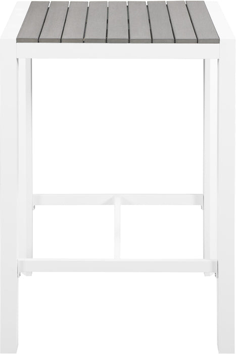 Nizuc Grey manufactured wood Outdoor Patio Aluminum Square Bar Table - Royal Furniture & Gifts (MI) - Multi Location