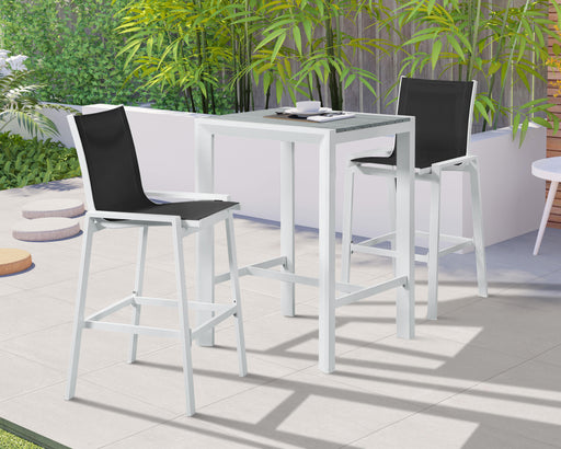 Nizuc Black Mesh Waterproof Fabric Outdoor Patio Aluminum Mesh Barstool - Royal Furniture & Gifts (MI) - Multi Location