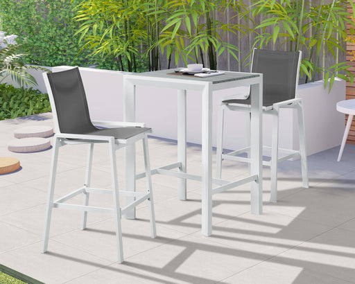 Nizuc Grey Mesh Waterproof Fabric Outdoor Patio Aluminum Mesh Barstool - Royal Furniture & Gifts (MI) - Multi Location