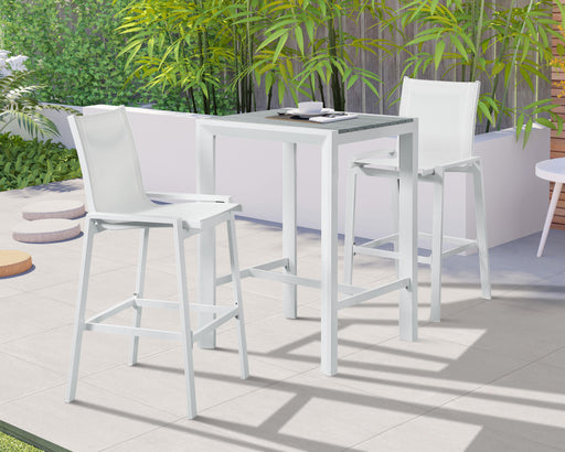 Nizuc White Mesh Waterproof Fabric Outdoor Patio Aluminum Mesh Barstool - Royal Furniture & Gifts (MI) - Multi Location