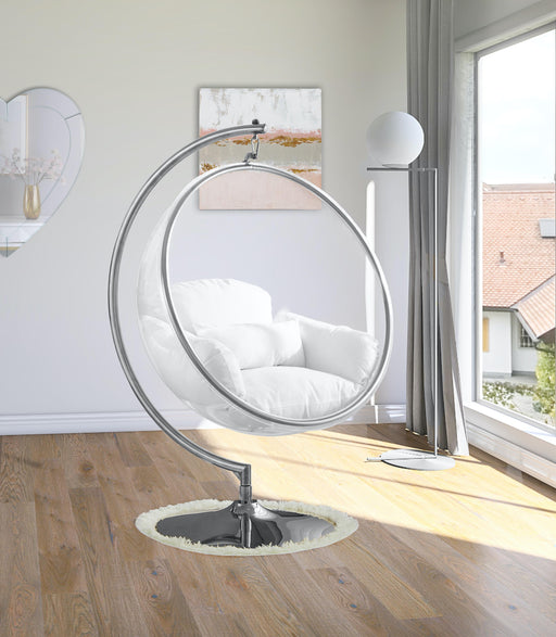 Luna White Durable Fabric Acrylic Swing Chair - Royal Furniture & Gifts (MI) - Multi Location