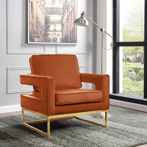 Noah Cognac Velvet Accent Chair - Royal Furniture & Gifts (MI) - Multi Location