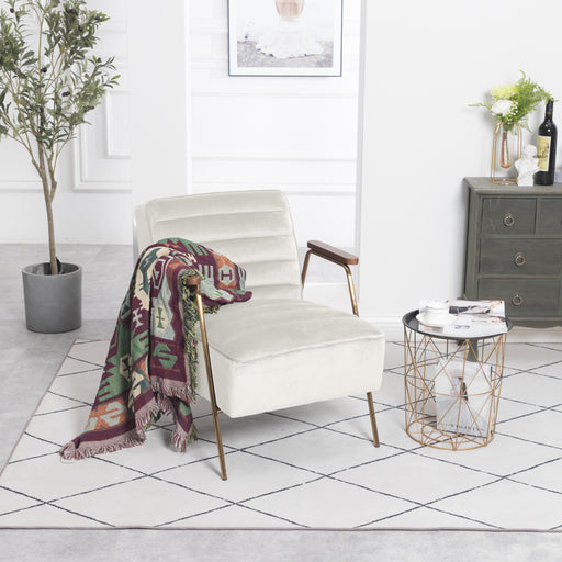 Woodford Cream Velvet Accent Chair - Royal Furniture & Gifts (MI) - Multi Location